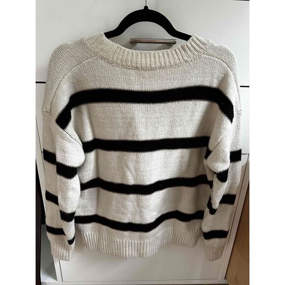 Splendid Womens Knitted Cardigan Size Small Black Striped Long Sleeve - Picture 5 of 5